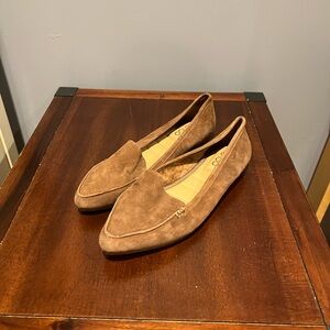 Me Too Pointed Suede Cognac Flats NWOT
